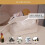 Double Layer Makeup Bag Off-White Leather 1pc 2