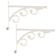 Wall Shelf Brackets Metal Corner Braces 2 Pack 20x25cm White