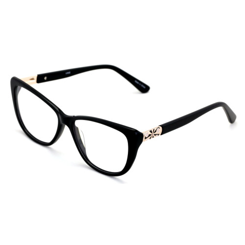 Women's acetate cat-eye reading glasses gold accent 1