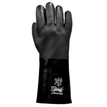 SHOWA 7710 PVC Chemical Resistant Safety Glove with Cotton Jersey Liner and Rough Grip, 10" Length, Large (12 Pair)