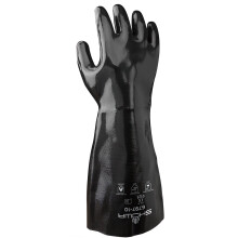 SHOWA 6797 Full Neoprene Coated Chemical Resistant Safety Glove with Cotton Liner and Smooth Grip, Food Safe, 17" Length, Large (12 Pair)