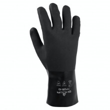 SHOWA 7712 PVC Chemical Resistant Safety Glove with Cotton Jersey Liner and Rough Grip, 12" Length, Large (12 Pair)