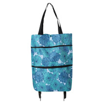 Foldable Grocery Cart Blue 26x10x44cm Oxford Fabric