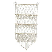 TISHITA stuffed animal hammock beige three-layer macrame