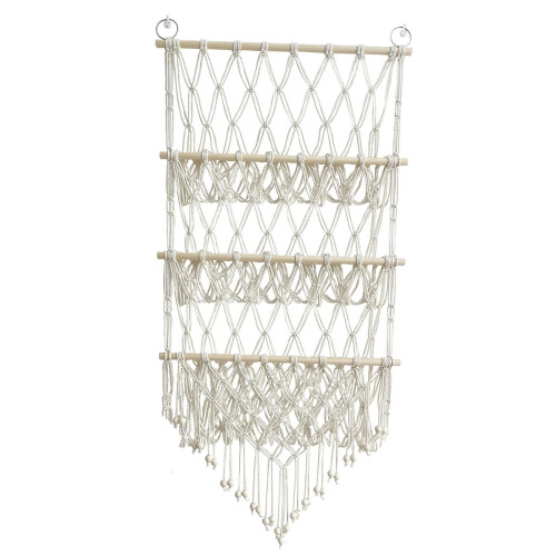 TISHITA stuffed animal hammock beige three-layer macrame