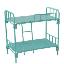 Miniature bunk beds dollhouse toy blue dormitory model