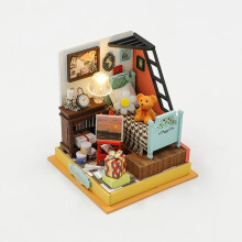 TITOUMI miniature dollhouse kit 1:24 scale wooden room with