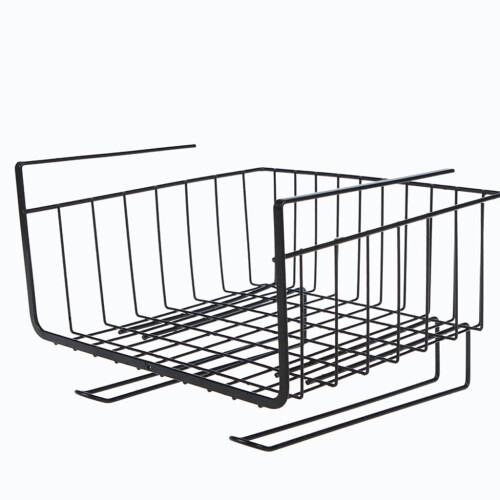 Bathroom Kitchen Wire Shelf Basket Organizer Black