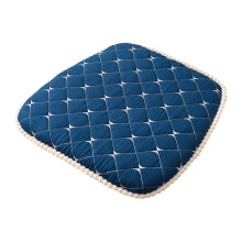 Blue dining chair cushions 18x17 in memory foam with ties