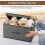 Toy Box Storage Bin Collapsible Flip-Top Gray Brown 5