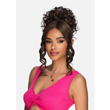 Vivica A. Fox Hårkollektion LBPB-VIOLET, Bang & Bun, Snabb Lace, Hästsvans Bun och Lace Bangs (Röd Burgund 99J)