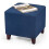 British-style cube footstool ottoman blue 16x16x16 inch 1