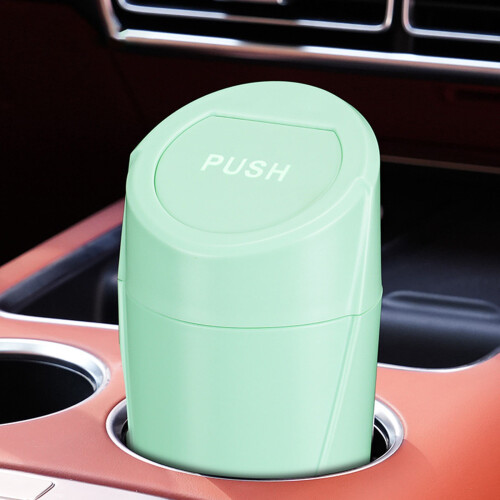 Car Trash Can with Lid Leakproof Mini Vehicle Garbage Bin 1