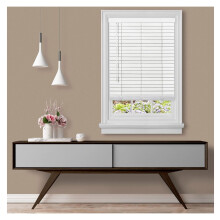 Cordless Room Darkening Faux Wood Blind White 29x64 in 2