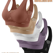 (Mixed Color 2, L) 5pcs, Cutout Design, Sports Bra, Yoga Vest, Comfortable And Breathable, 280G/M² Fabric Thickened,Solid Color,No Padding