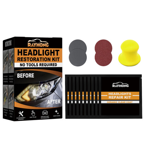 Ceramic headlight restoration kit 3-step no-power 1