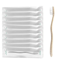 Terra & Co. Gentle Green Tandborstar - 10-Pack Plastfria Tandborstar med Mjuka Borst för Känsliga Tänder