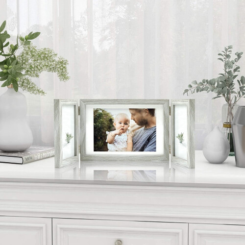 Picture Frame Grey Collage Hinged Folding Triples 1