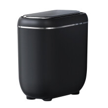 TISHITA touchless bathroom trash can black 10L