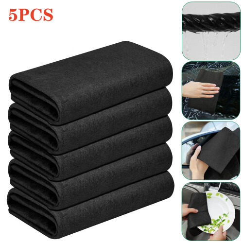 Microfiber Cleaning Cloths for Windows and Glass 5 Pcs