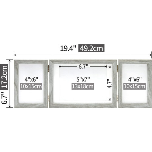 Picture Frame Grey Collage Hinged Folding Triples 2