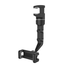 Car Rearview Mirror Phone Holder Rotatable Retractable