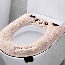 Zipper Toilet Seat Cover Soft Thick Pad Embroidered