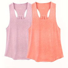 (Burgundy+Orange, 8) 2pcs Women's Sleeveless Workout Tank Tops - Quick-Dry High Elasticity Breathable Fabric, Round Neck Summer Gym Running