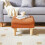 Footstool Ottoman Faux Leather 16-inch 6