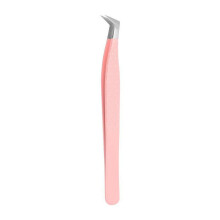 Eyelash Extension Tweezers Curved Fiber Tip Pink