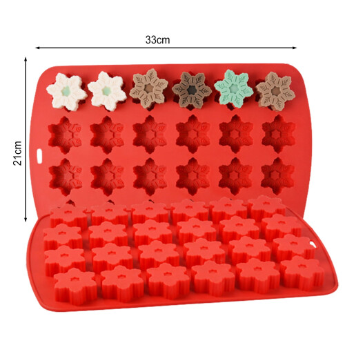 Silicone Christmas Chocolate Mold Snowflake Snowman 1