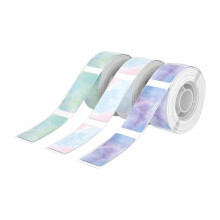Hezzwei D30 label maker tape black on colorful star thermal
