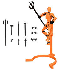 siubich3D Printed 5.54" Robot articulé T13, figurine articulée, corps entier, peinte à la main, décoration de bureau, cadeau créatif (Orange)