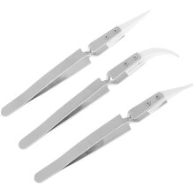 Pince à épiler céramique antistatique 3 pièces