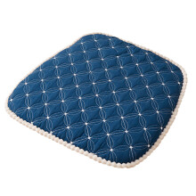Blue Memory Foam Chair Cushions 18x17 in with Ties