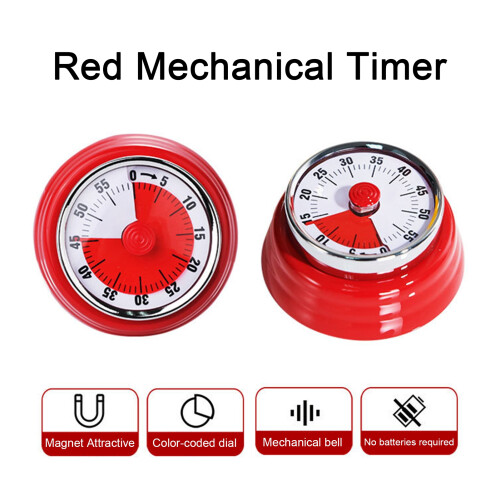 Washranp Manual Magnetic Kitchen Timer Round 60-Minute 1