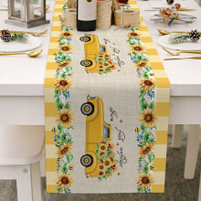 Linen Table Runner Rustic 13x70 Inch
