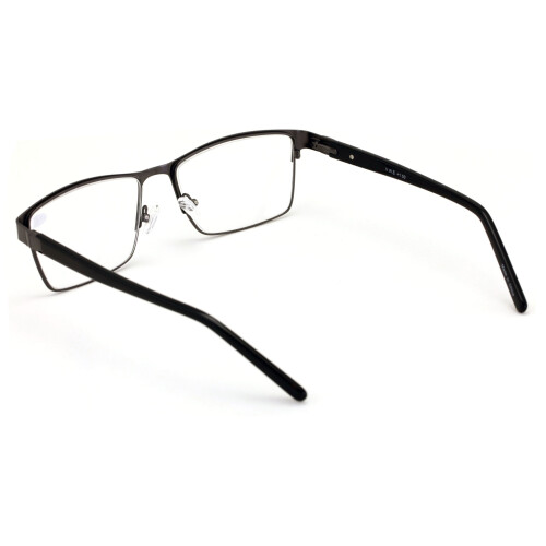 Men's Premium Rectangle Reading Glasses Metal Frame with 2