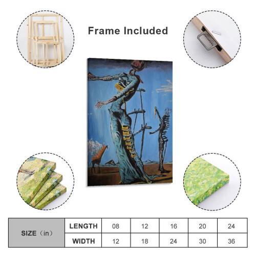 Dalí The Burning Giraffe Canvas Poster 20x30 cm 1