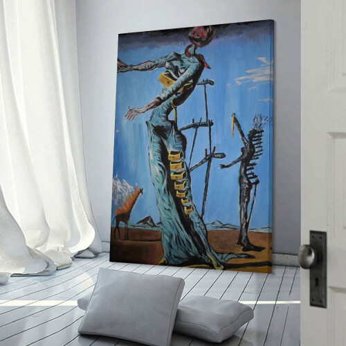 Dalí The Burning Giraffe Canvas Poster 20x30 cm 2
