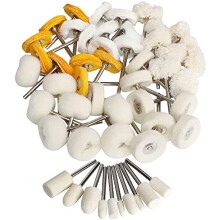 Polishing Buffing Wheel Set Wool Felt Cotton 50 Pcs