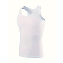 (white 9-pack, 40) 9pcs Men's Casual Sports Tank Tops,Fashionable Breathable Quick-Dry Fitness Shirts,Solid Casual Apparel for Summer