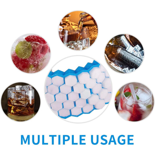 Silicone Ice Cube Tray with Lid 74-Cube Stackable 1