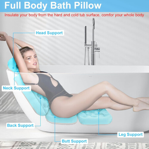 Full Body Bath Pillow Blue for Tub Support 1