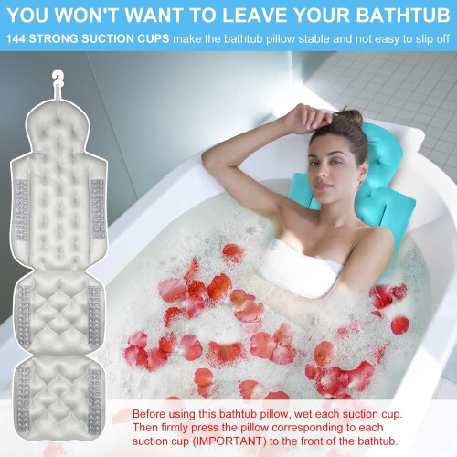 Full Body Bath Pillow Blue for Tub Support 2