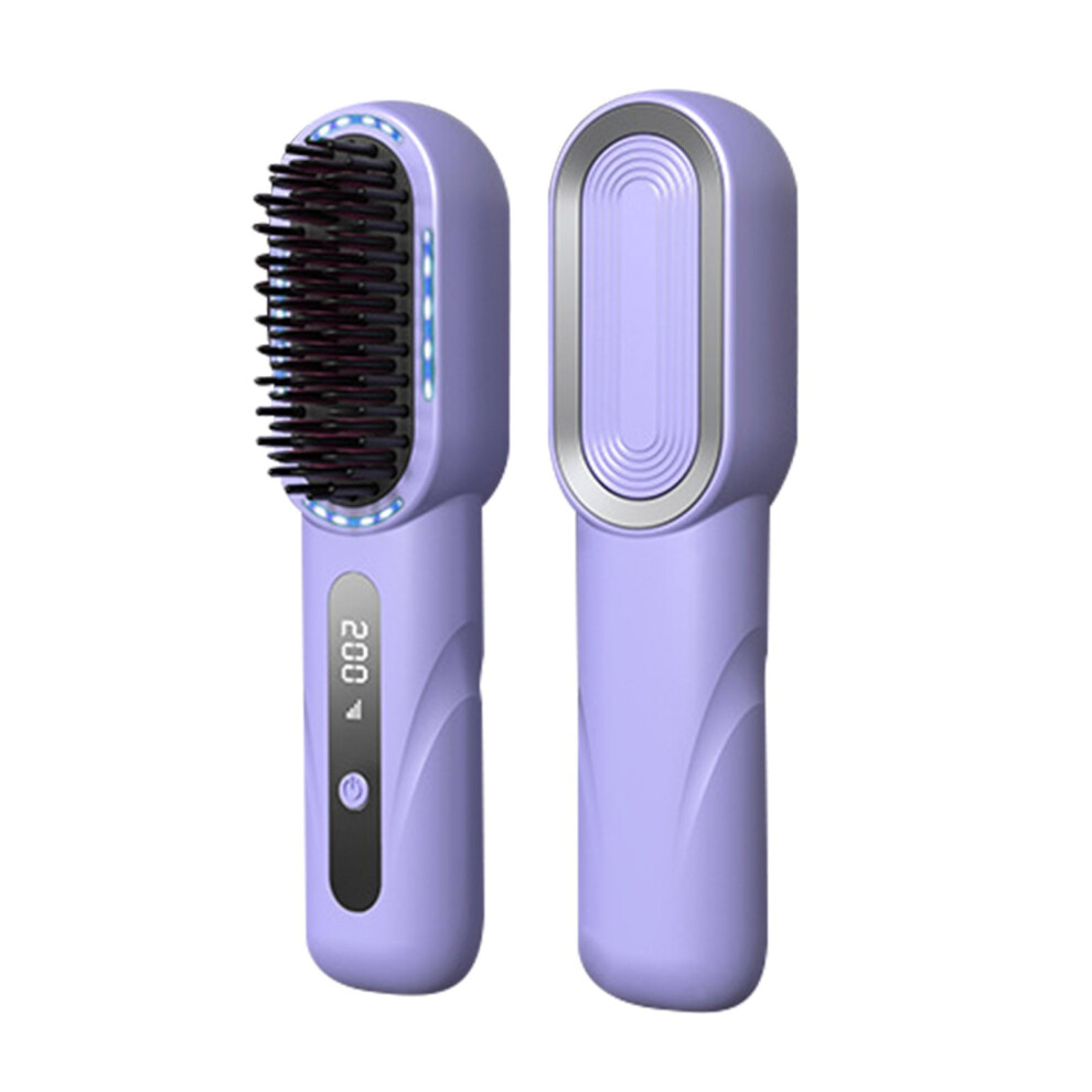 Cordless Hair Straightening Brush Rechargeable Portable 1pc
