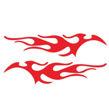 Flame Decal Set Red Vinyl Auto Graphic 12 in x 48 in