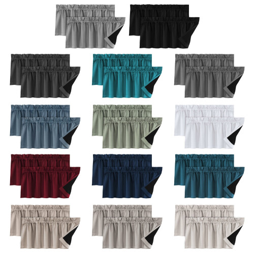 Washranp window valance solid thermal blackout 2 pcs 2