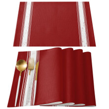 Pink striped rustic farmhouse placemat 4 or 6 pcs