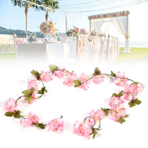 Artificial Cherry Blossom Vine Garland 7.9 FT Pink White 4 1